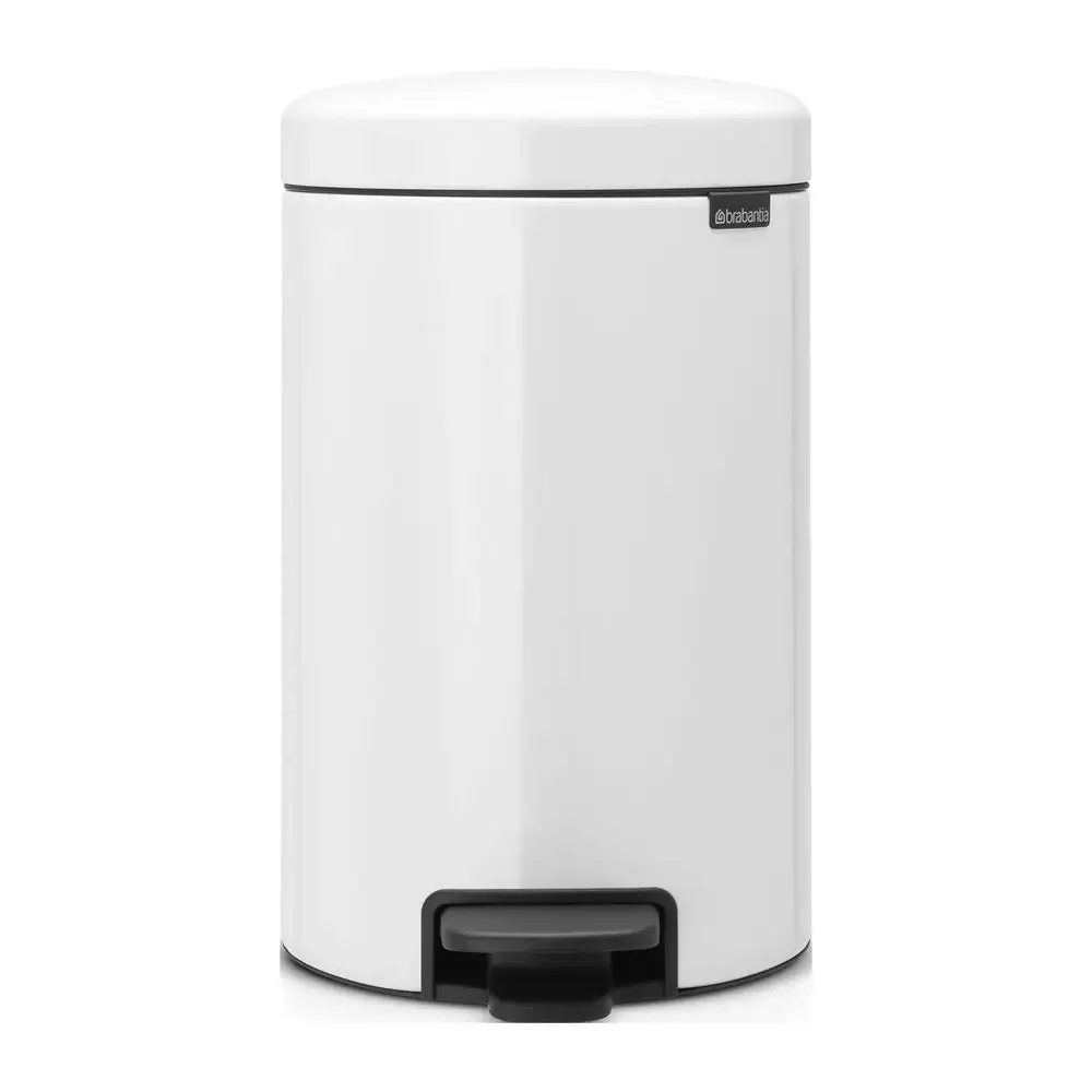 White 3.2 Gallon Soft Closure Trash Can Pedal Bin Odor Proof Non-Slip Base Easy to Move  PerfectFit Bags Included 10 Year