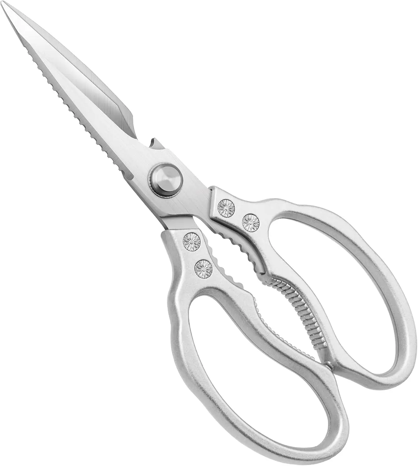 

Heavy Duty Kitchen Shears - Multipurpose Scissors for Chicken, Meat, Fish & Herbs with Non-Slip Grip, Dishwasher Safe
