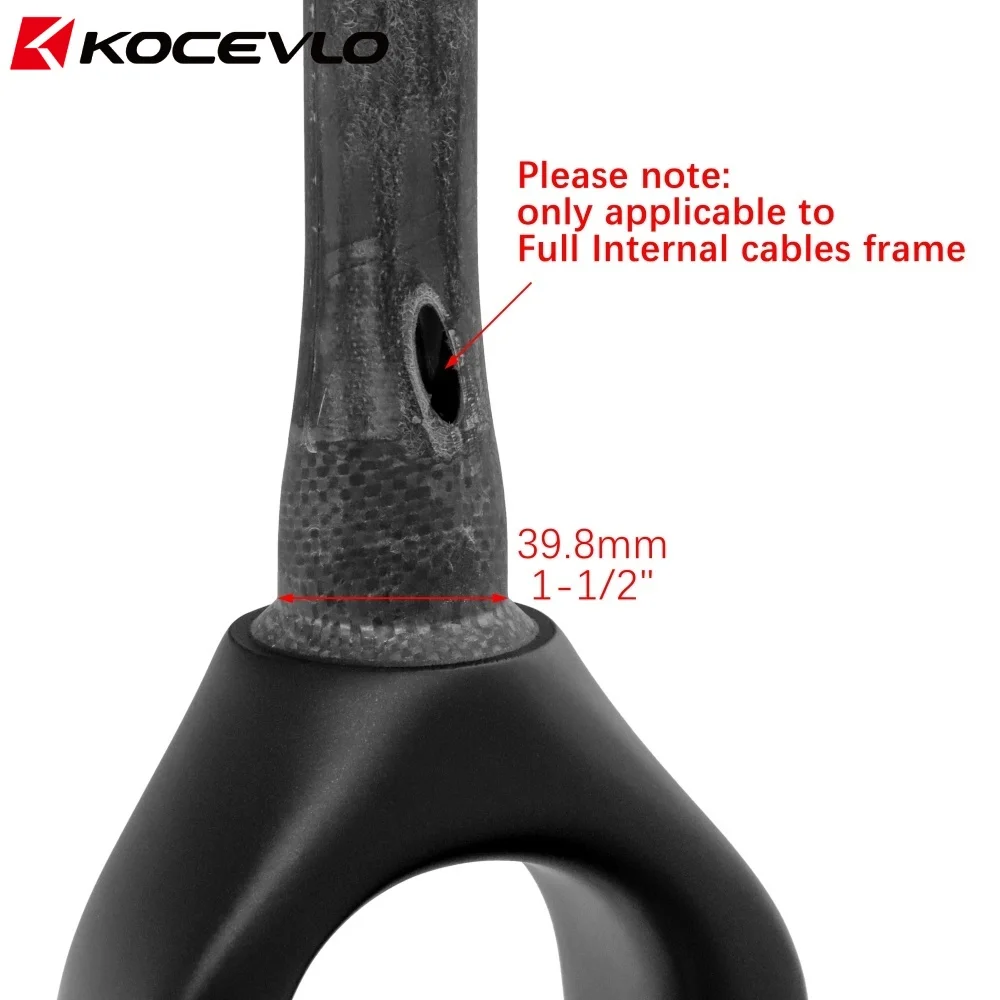 KOCEVLO GF07 Gravel-Gabel aus Carbonfaser, konisch zulaufende Gravel-Fahrrad-Vordergabel, Fahrradgabel 700C x 55C, Steckachse 12x100mm – Detail 3