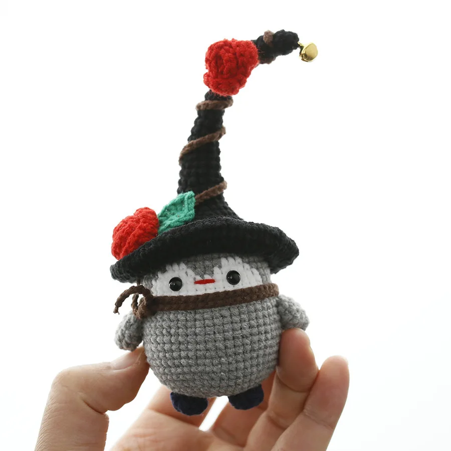 Handmade Crochet Cute  Penguin Dolls,wool Crocheted Penguin  Pendants, Wizard Hat Penguin Key Chain ,knitting Gifts for Children