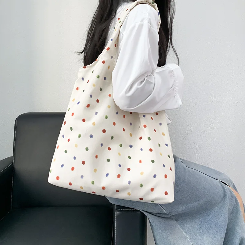 

Vintage Floral Women's Canvas Shoulder Bag Large Capacity Ladies Vest Shopping Bag Plaid Female Striped Casual Tote Handbags