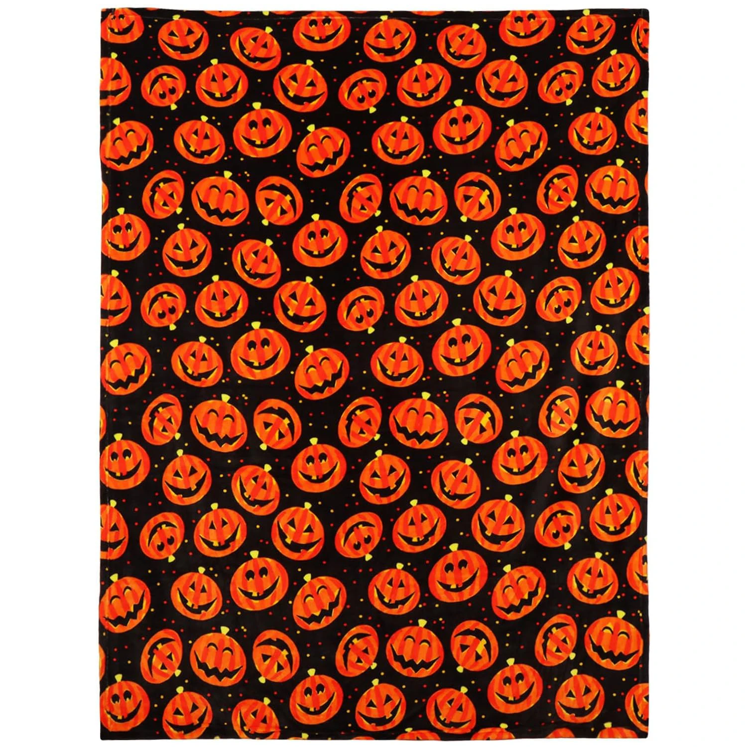 Customized Halloween Blanket, Soft and Cozy Reversible Lantern Pumpkin Pattern Throw, Spooky Funny Horror Ambiance Sense Decor