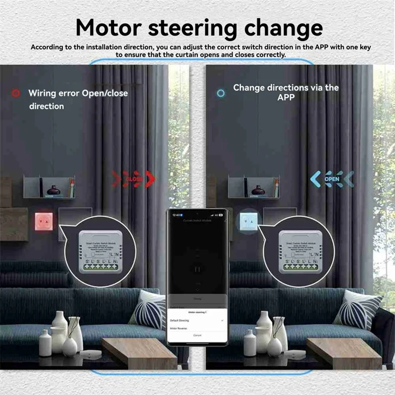 Tuya Zigbee Smart Curtain Switch Module Roller Blinds Motor Switch APP Remote Control Work with / Home-DTA9 view 3