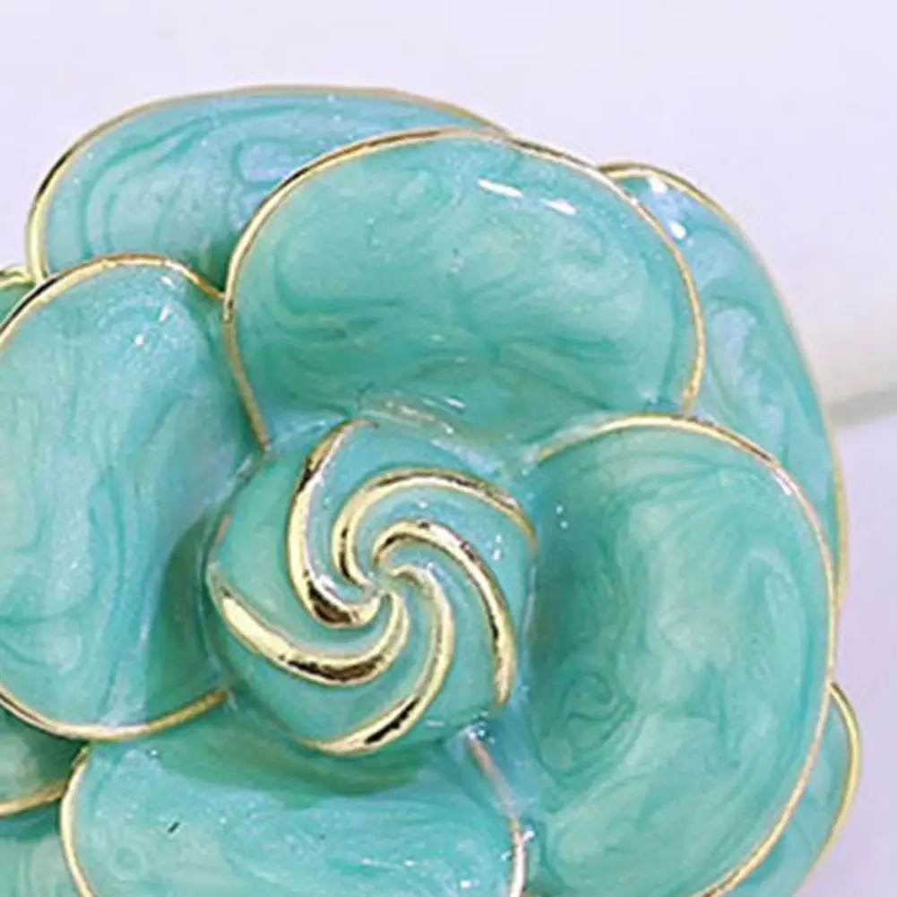 Camellia Scarf Button Scarf Button Brooch Camellia Shape Alloy Accessory with Glossy Glaze for Sweaters Collars Hats Bags Coats