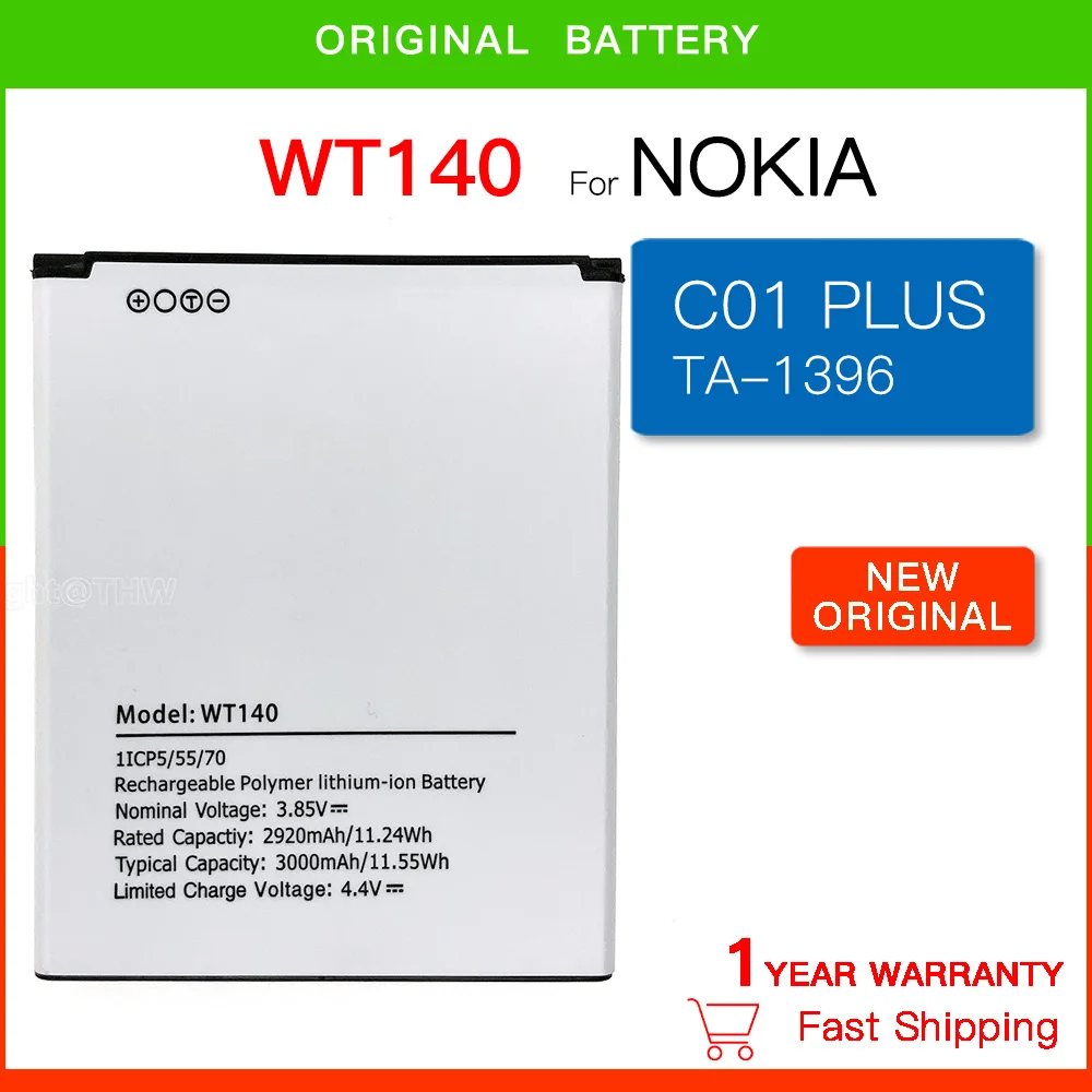 

Replacement Battery 3000mAh WT140 Battery For Nokia C01 PLUS TA-1396 Mobile Phone Rechargeable Batteria+Tracking Number