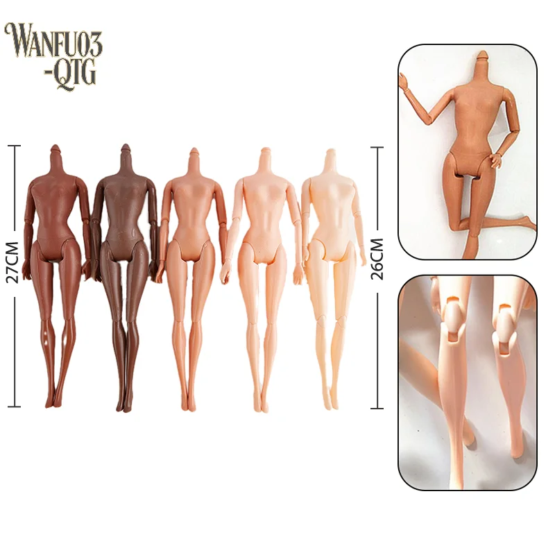 ตุ๊กตาแอฟริกันแบบขยับได้ 11 ข้อต่อ ขนาด 26/27 ซม. ผิวสีน้ำตาล/ดำ ของเล่นเด็กผู้หญิง สวยงาม เป็นของขวัญ