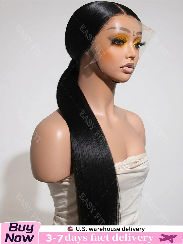 

Бесшовный парик с прямым краем 5x5, предварительно выщипанный, 13x4, бразильский, с прозрачным кружевом, из натуральных человеческих волос, 360 Full Lace Wig