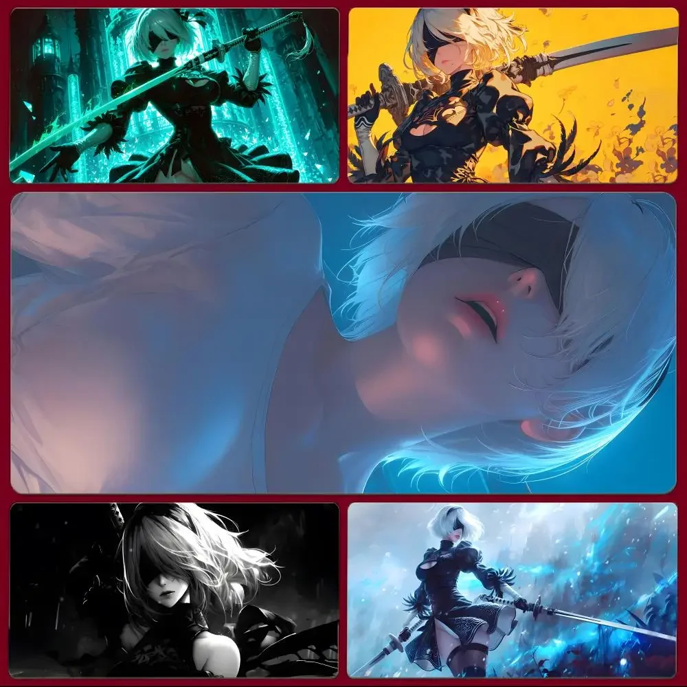 action rpg android girl N-NieR: Automata Mouse Pad Large Gaming Mousepad with Stitched Edges Thickened Desk Mat PC