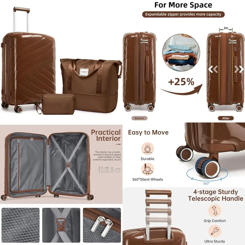Expandable 20 Inch Hardshell Spinner Luggage, Airline Approved Carry-On Suitcase, 22x14x9 Inches for Travel