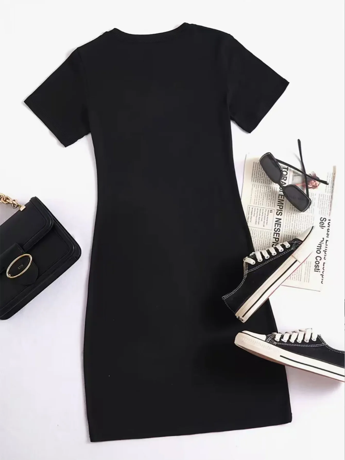 Sommer Neue Stile frauen Schwarz VIBES Palm Tree Print Kurzarm Kleid Casual Lose Rundhals Plus Größe Kurzarm kleid