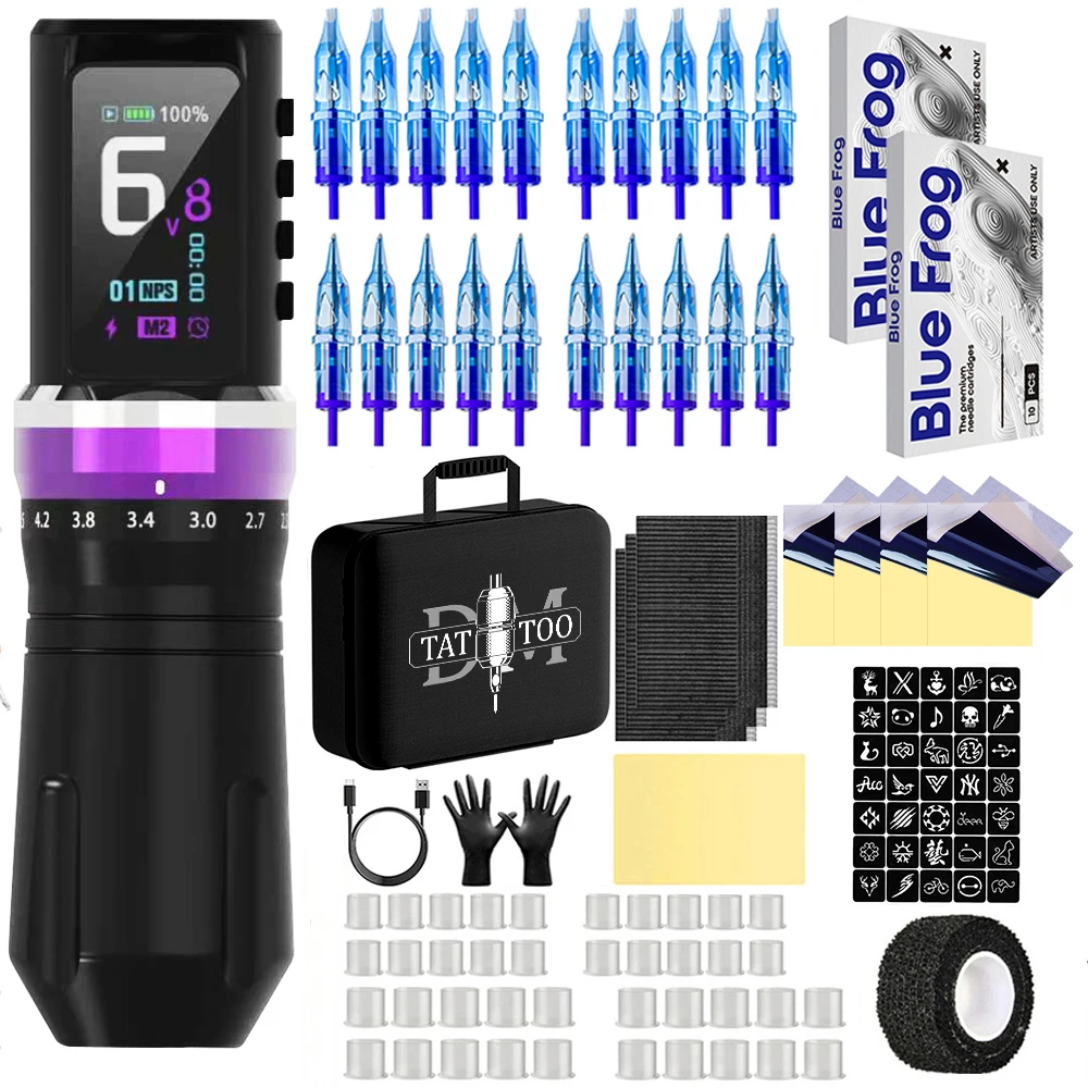 Tattoo Machine Kit DM Adjustable Tattoo Pen Kit For Permanent Makeup Tattoo Machine Kit High Quality Wireless Tattoo Gun Kit