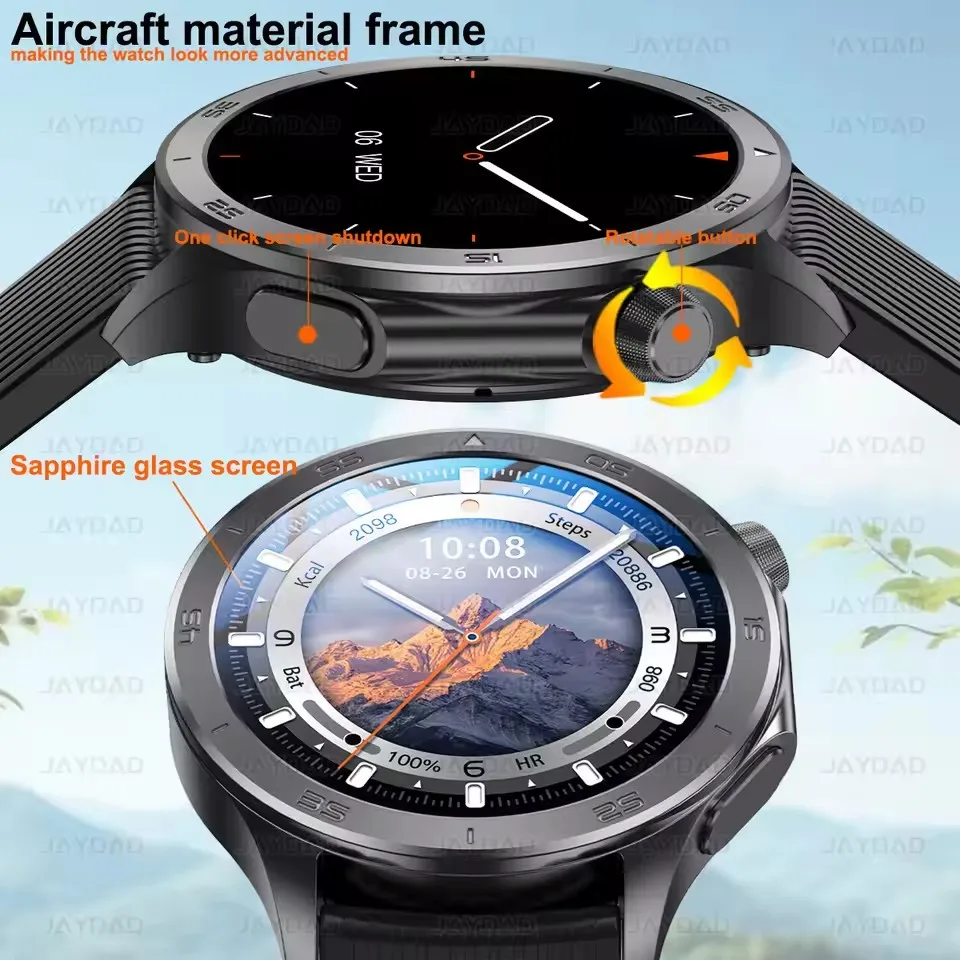 Jam Tangan Pintar Baru 2025 untuk OPPO X2 GPS Track Jam Tangan Pintar Pria Layar AMOLED Kompas Olahraga Kebugaran Tahan Air Panggilan Bluetooth Jam Tangan Pintar