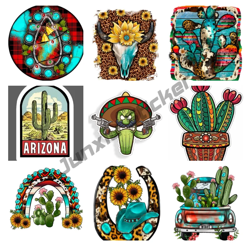 Angry Cactus Patch Vinyl  Decal Desert Car Sticker Personality Camper Refrigerator Silhouette Fine Windows Laptop Accessories