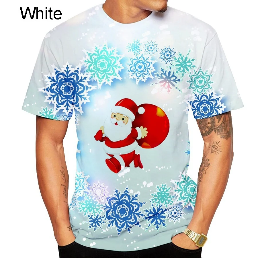 

New Fashionable Christmas Eve 3D Printed T-shirt for Men and Women, Casual Short Sleeve T-shirt