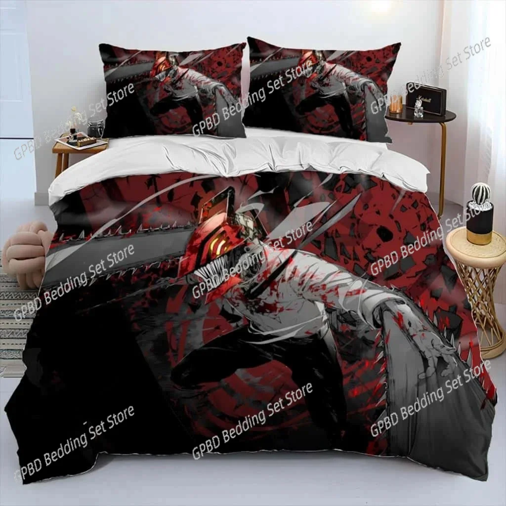 

3D Anime Chainsaw Man Denji Cartoon Comfortable Duvet Cover Pillowcase Bedding Set Children Bedroom Decoration Home Textile
