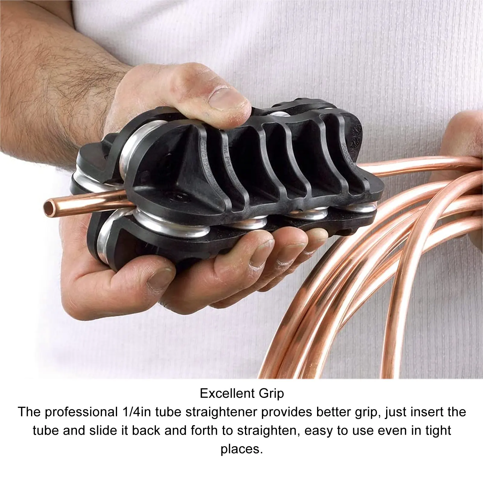 

Roller Straightening Tool 1/4in Tubing Straightener Stable Sliding Accurate Locating High Efficiency for Copper Aluminum Tubes