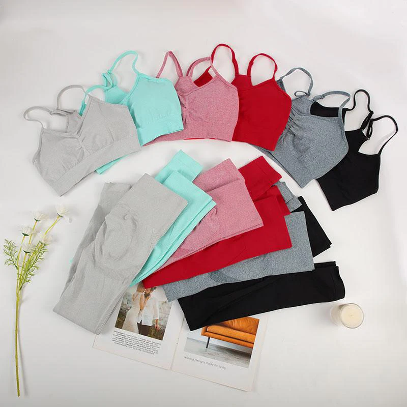 Pantaloni da palestra push up fitness imposta leggings senza cuciture per abbigliamento sportivo autunnale da donna