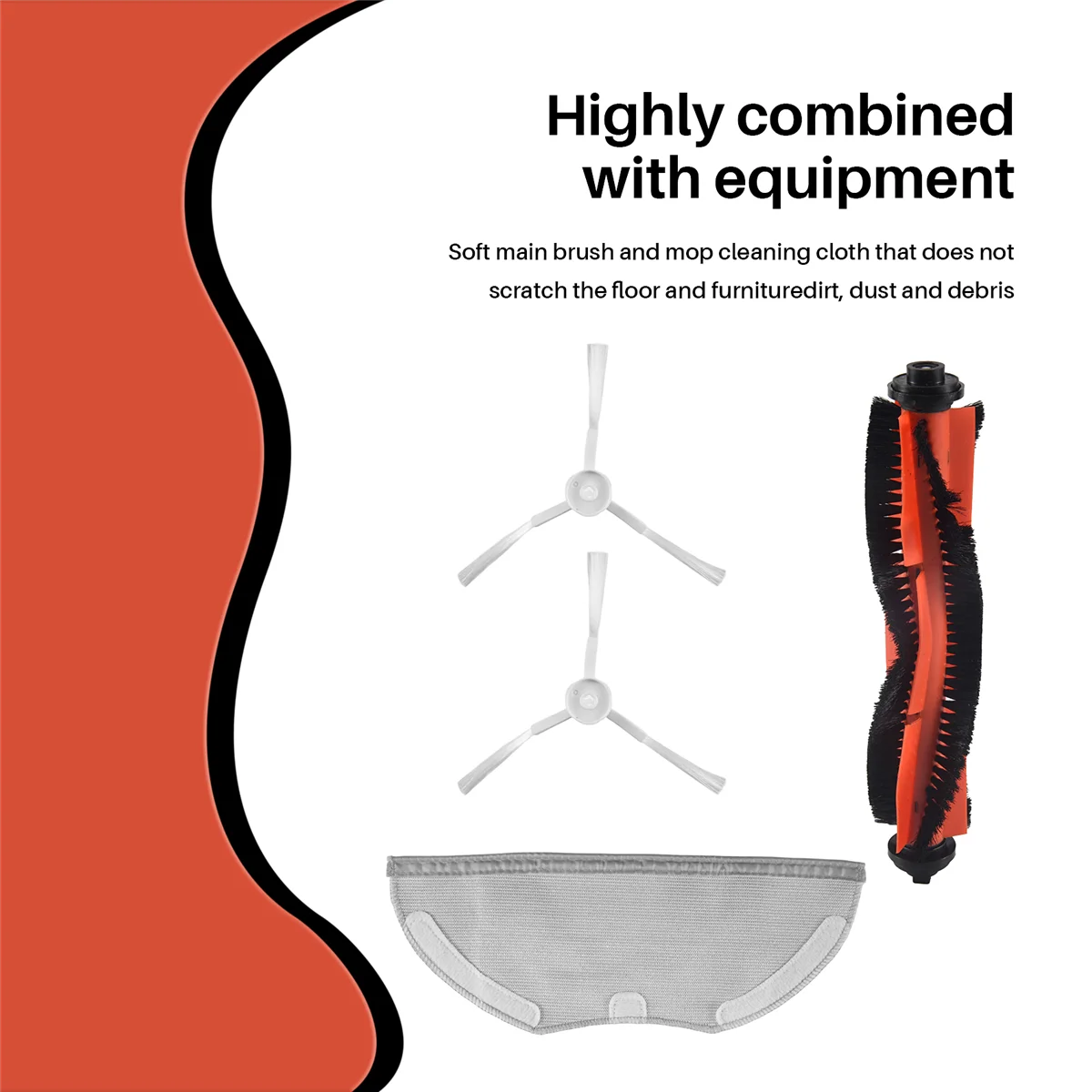 【24 heures de vente!】 Brosses principales, filtres à brosse latérale, chiffon de nettoyage, chiffons de vadrouille pour aspirateur Robot Xiaomi Mijia G1, accessoires