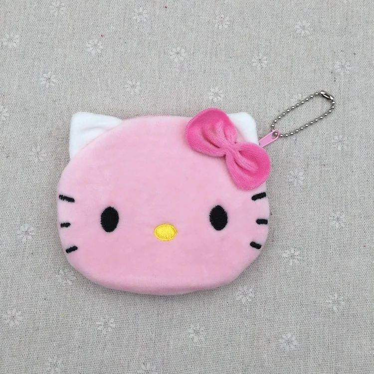 Simpatico portafoglio in peluche Sanrio Hello Kitty Kuromi portamonete Anime Figure Stitch Bag accessori portachiavi giocattoli per bambini regalo per ragazze Kawaii