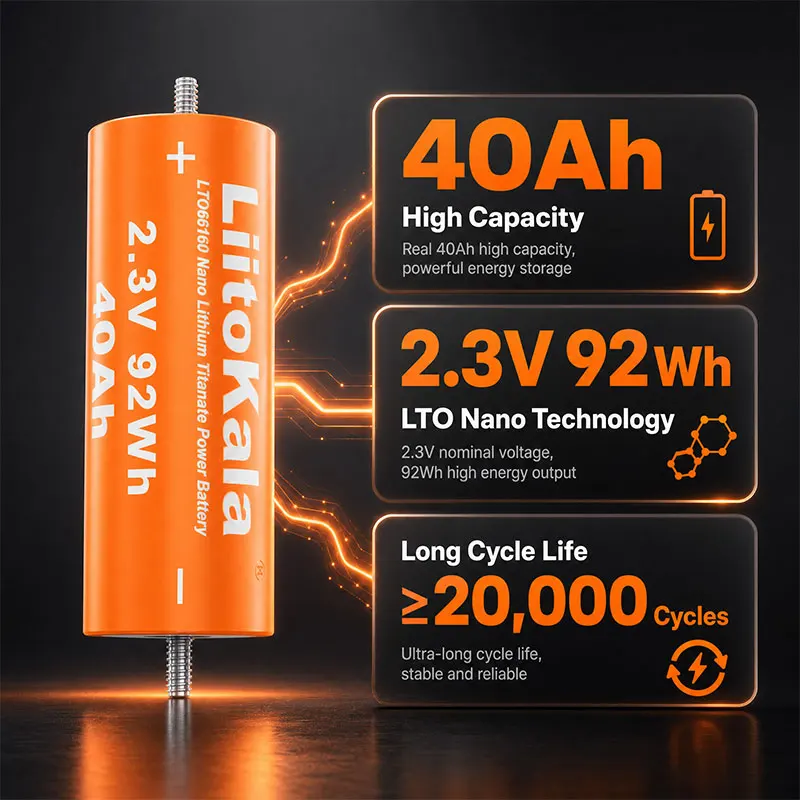 Original  LTO66160H 2.3V 40Ah Lithium Titanate battery  10C discharge DIY 12V 24V 36v low temperature resistant batteries