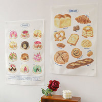 Cartoon Bread Tapestry INS Wall Hanging Cloth Birthday Cake Background Tapestries Kawaii Home Kids Room Decor Aesthetic 태피스트리