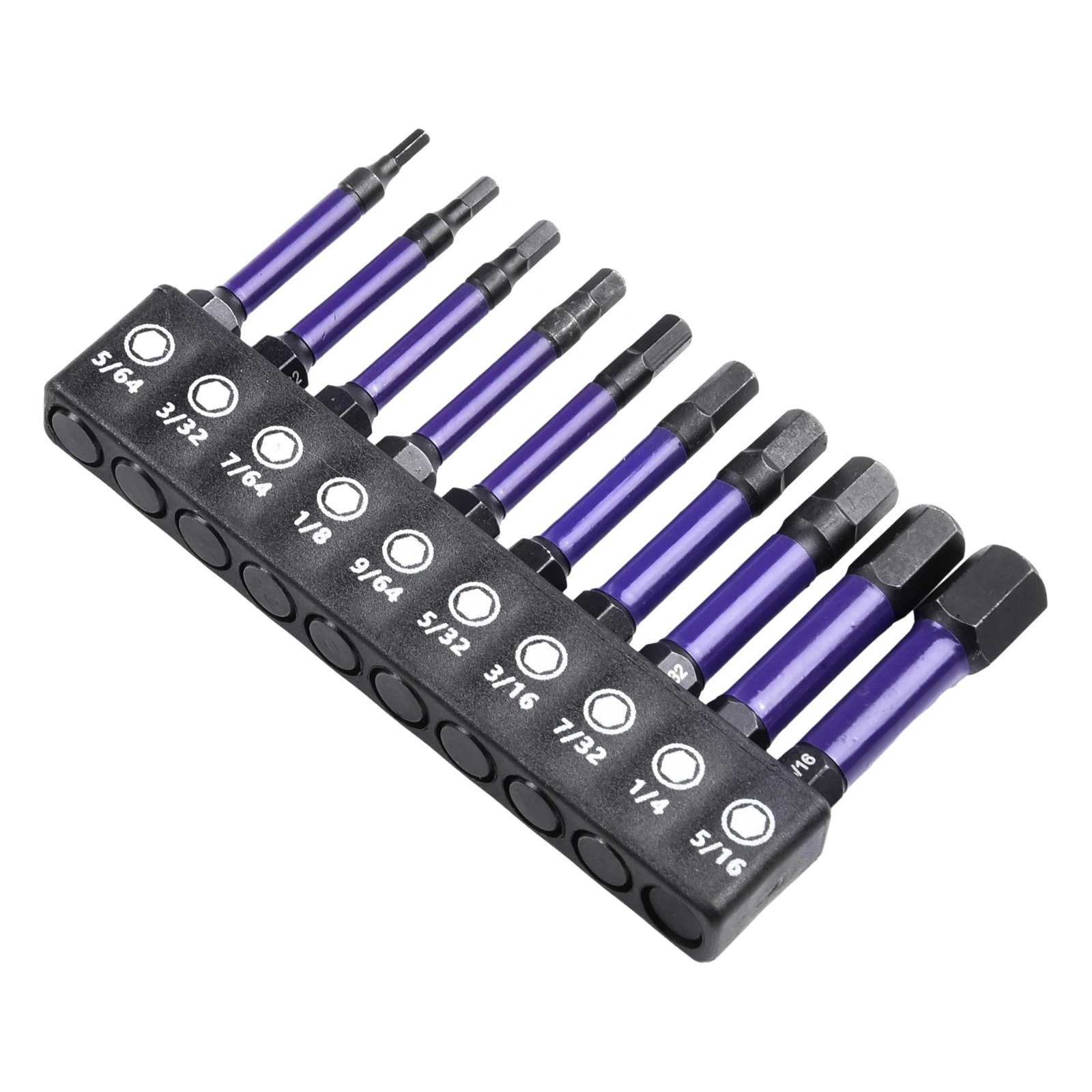 

10Pcs Magnetic Hex Head Screwdriver Bit Set 1/4 Shank Screwdriver Bit Imperial Black Phosphorus Rust Proof Batch