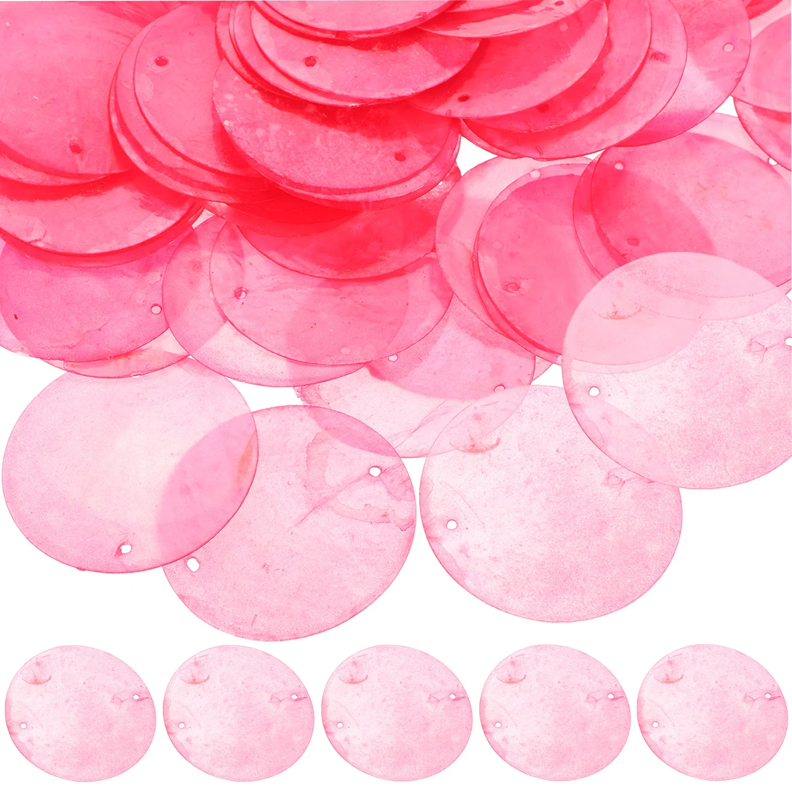 

100pcs Shell Slices Round Natural Beads For Diy Jewelry Making Craft Supplies Beach Party Decor Handmade