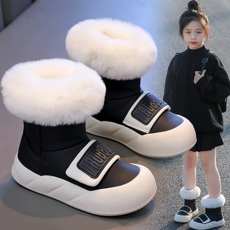 

Child Short Boots Girl Ankle Boots Autumn Winter New Thicken Keep Warm Princess Boots Comfortable Soft Leisure Kids Shoes
