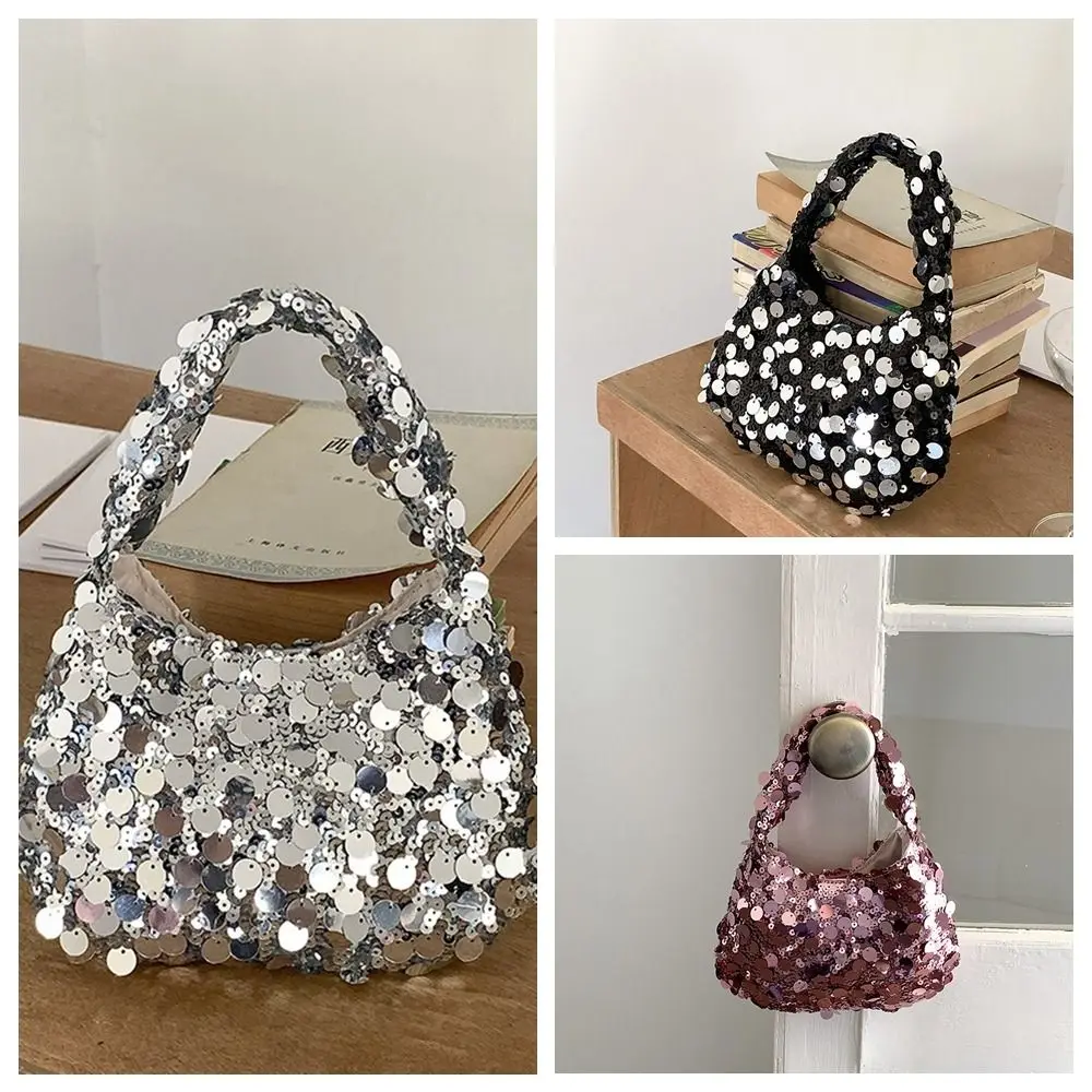 Saco de pano de lantejoulas para celular, Bolsa Blingbling, Bolsa de maquiagem, Bolsa axilas, Viagem, Moda