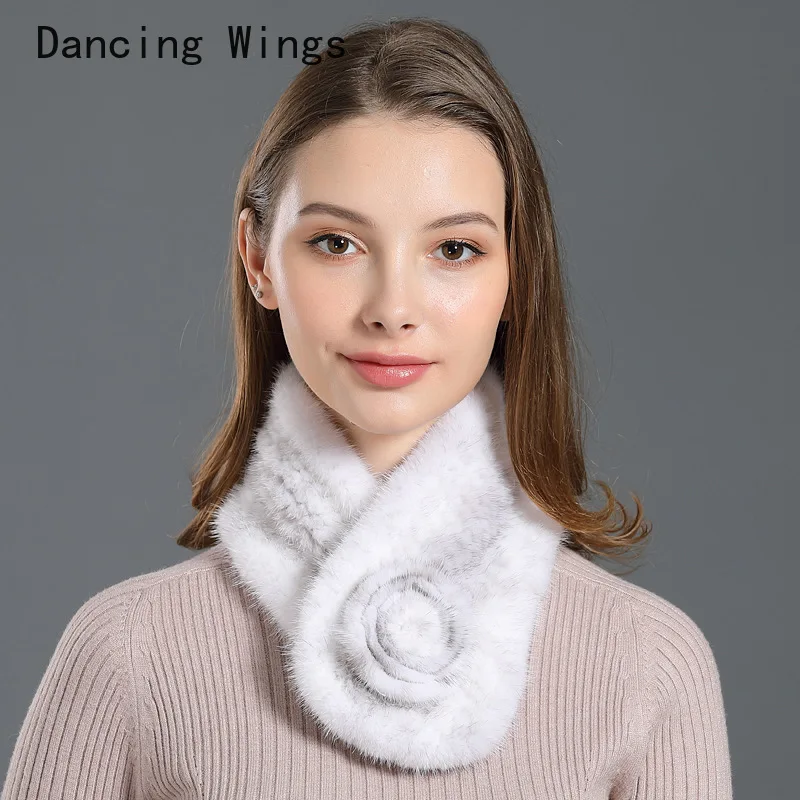 New Mink Fur Scarf Women Winter Warm Soft Furry Scarves Casual Female Lady Outdoor Neck Warmer Collar