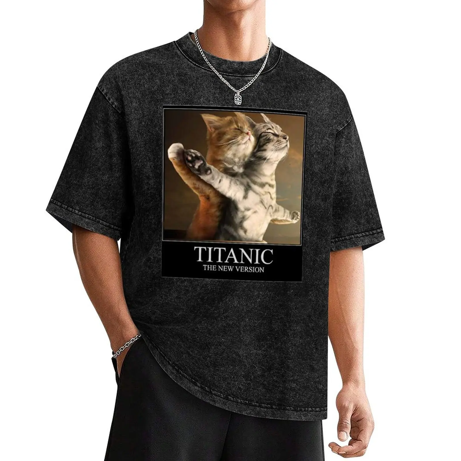 

Titanic Cats T-Shirt oversized heavyweights plus size tops mens t shirts top quality