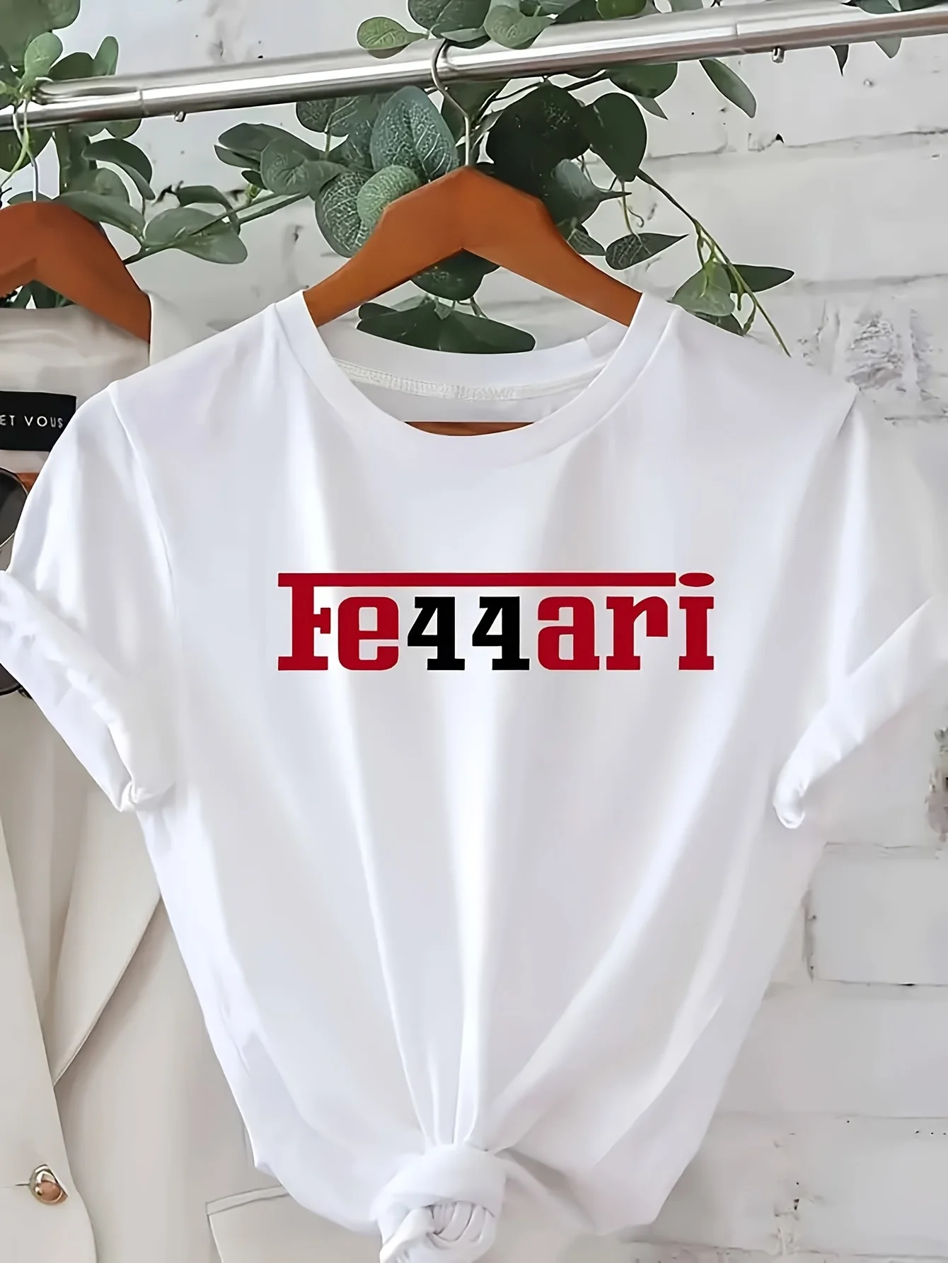 FE 44ari جرافيك طباعة الصيف الخريف الشتاء الرجال والنساء قصيرة الأكمام تي شيرت عادية فضفاض في الهواء الطلق الشارع