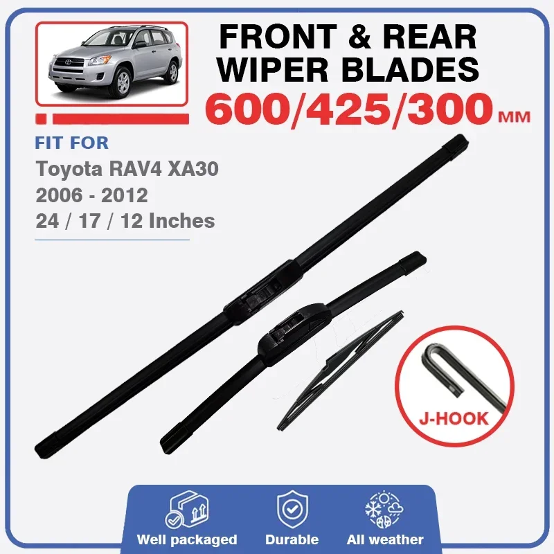 

Front Rear Windshield Wiper Blades For Toyota RAV4 XA30 2006 2007 2008 2009 2010 2011 2012 Car Accessories RAV 4 30 Windscreen