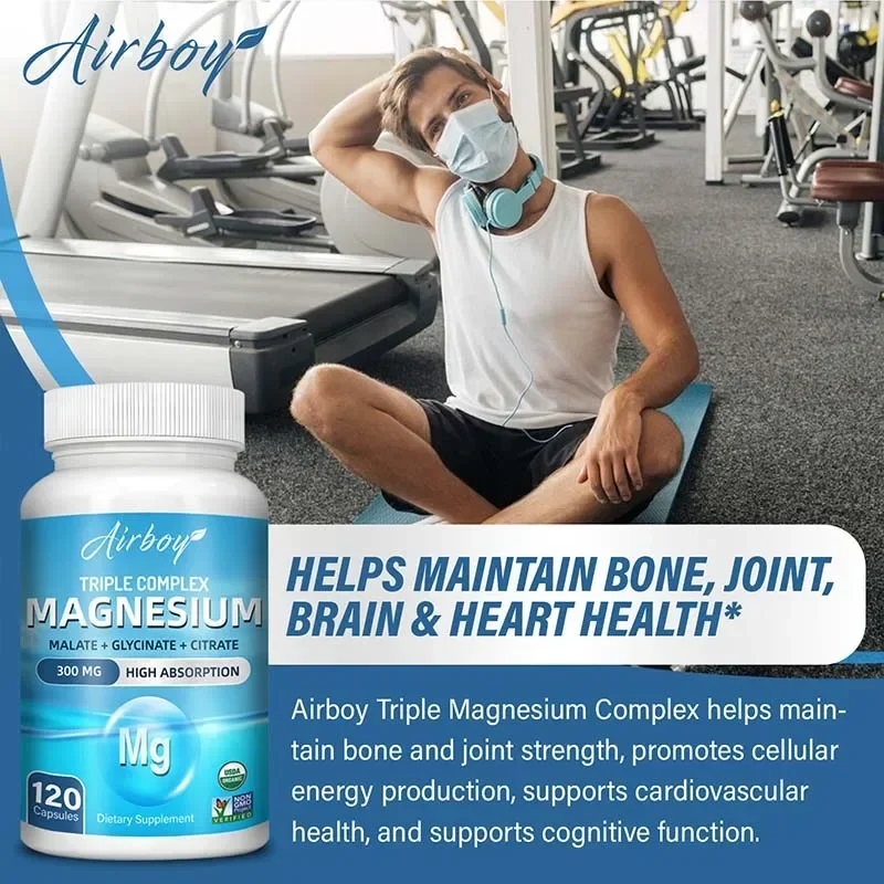 Triple Magnesium Complex - Bone, Muscle & Heart Health Supplement, Sleep Support,Muscle Relaxation,Stress Relief