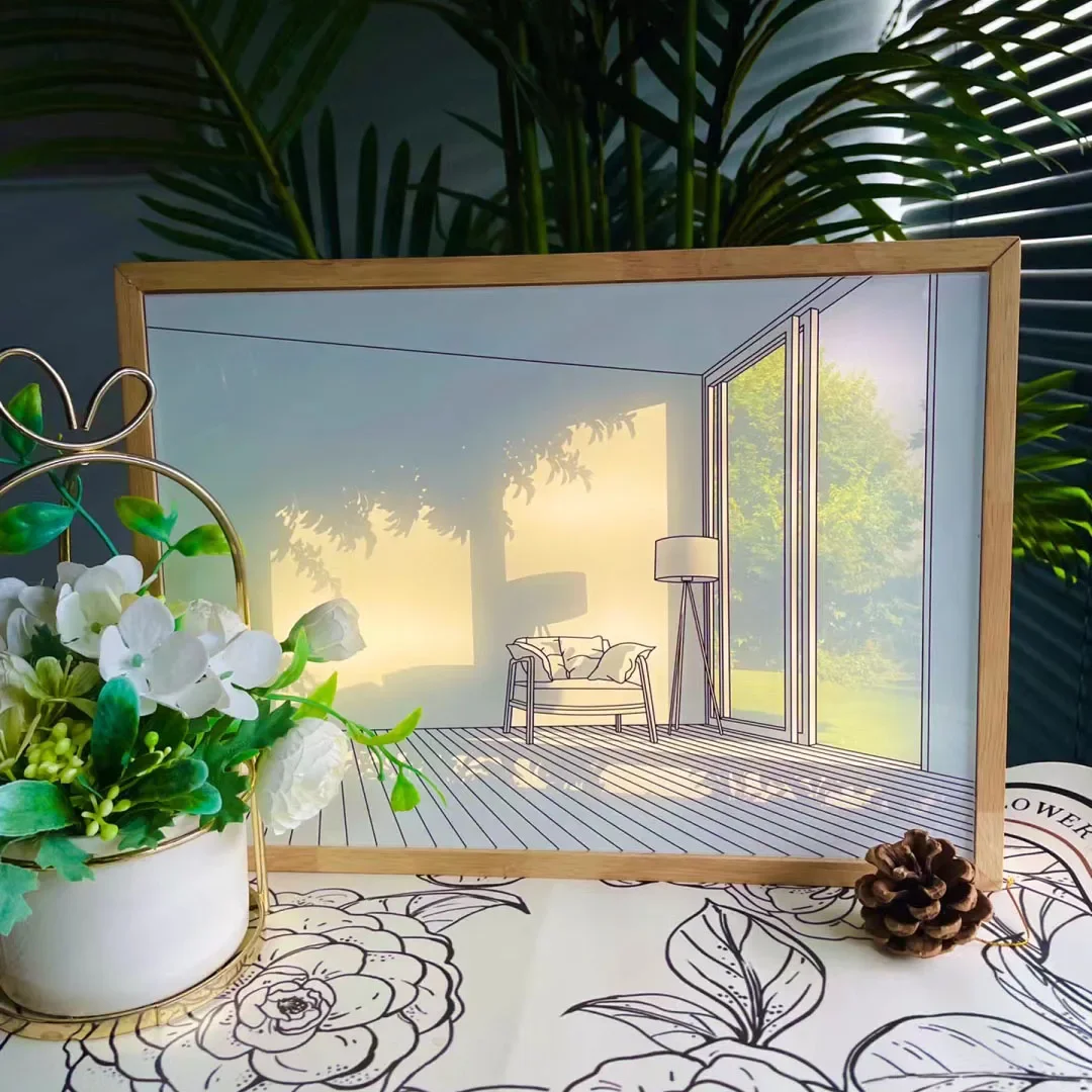 Lamp Simulate Sunshine Drawing Night Light USB Plug Dimmable Wall Painting Lamp Dimmable Creative Modern Decor