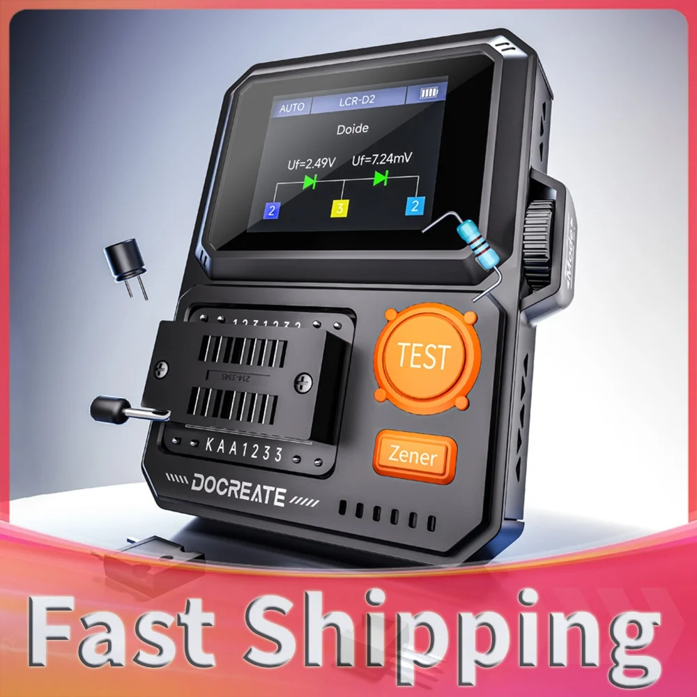 LCR-D2 High-Precision Transistor Tester Auto/Manual Mode Intelligent Auto Recognition LCR Meter 400mAh Transistor Testing Tool