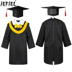 Kids Preschool Primary School Graduation Gown Students Bachelor Costumes with Tassel Cap Boys Girls Role Play Dress Up Outfits