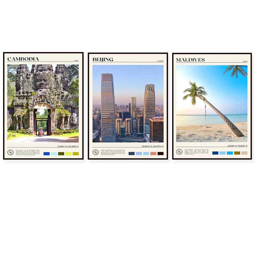 Kuala Lumpur, Islamabad, Pakistan, Okinawa, Japan, Cambodia, Thailand, Bali, Halong Vietnam, Nepal, India travel poster