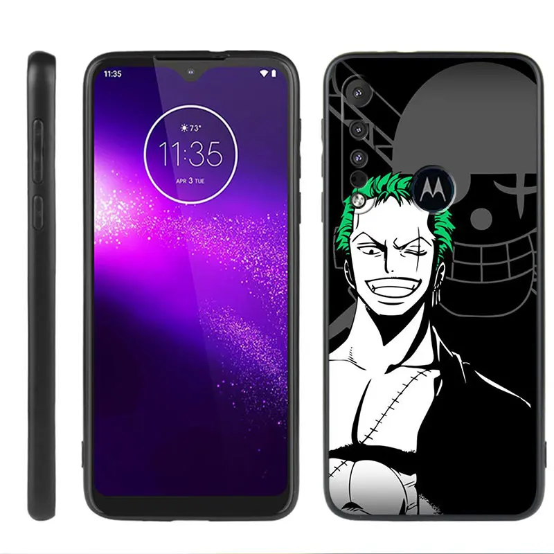 Japan Ones- Pieces Case for Motorola Moto G30 G51 G60 G71 G22 G32 G52 G72 G53 G73 Edge 20 30 40 Pro Bumper Back Black Soft Cover