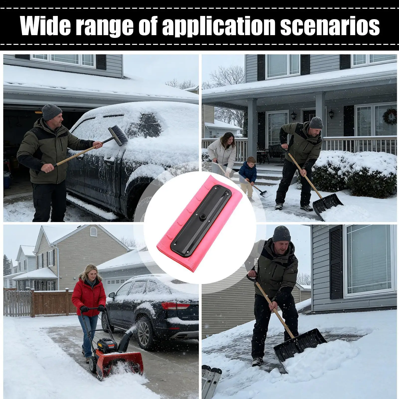 Snow Rake for Roof Snow Foam Broom Scraper Pusher Lawn Ice Remover Rake for Roof Vehicle Home Garage Lawn Backyard Outdoor