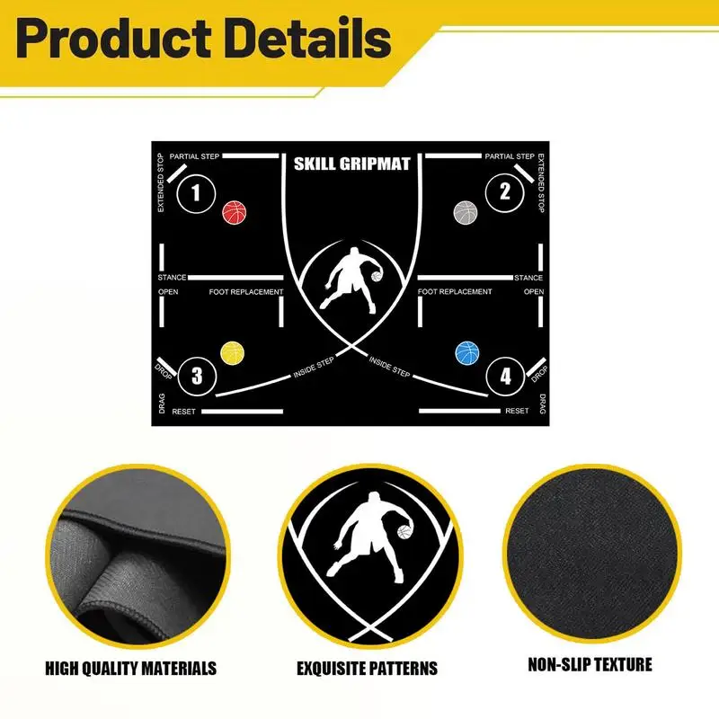 Basketball Footstep Mat Portable Agility Footstep Training Mat Basketball System Training Mat Improve Basketball Speed Skill