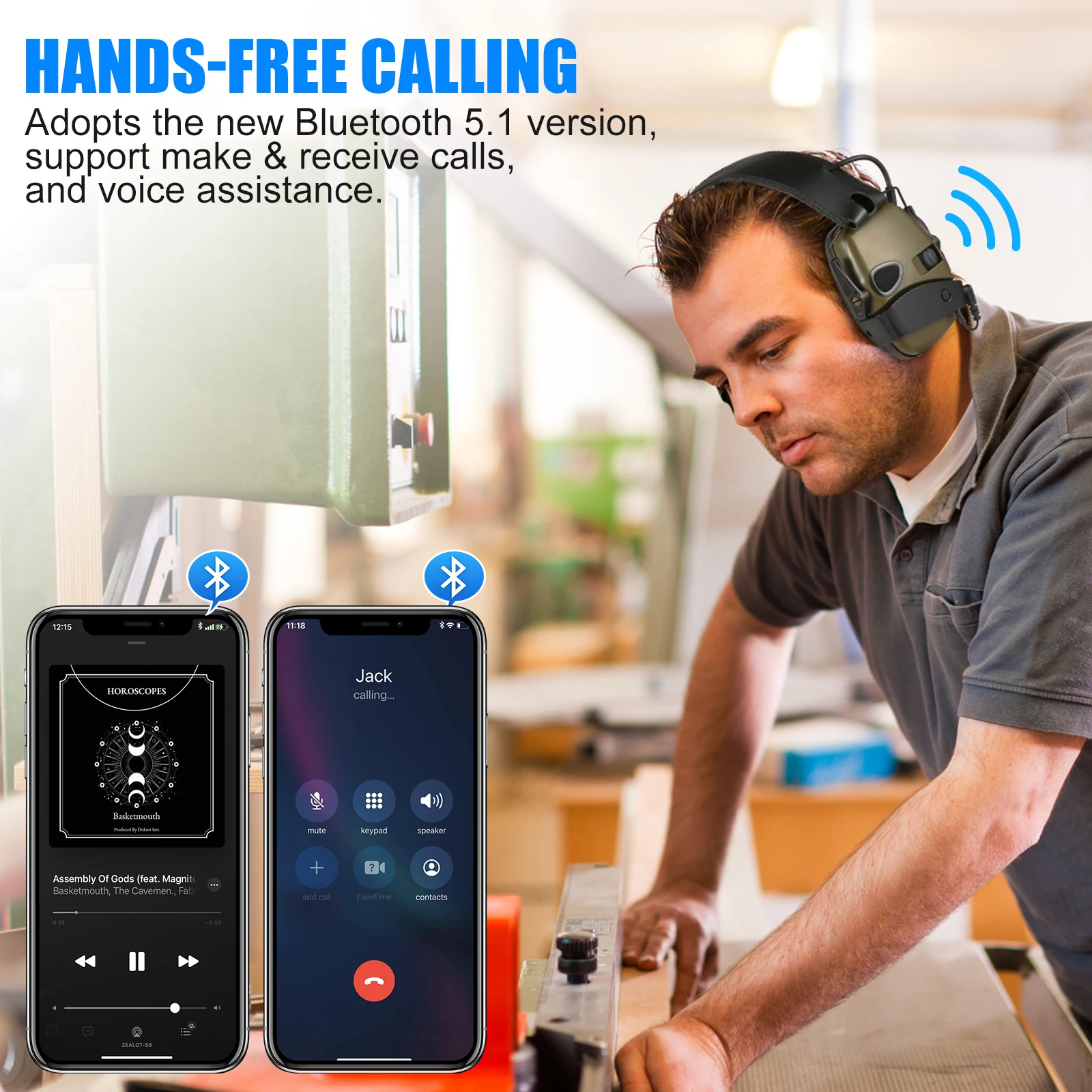 HL Bluetooth Adapter Design for Howard Leight for Shooting Earmuffs Convert Wire Headphone to Wireless One for Hunting