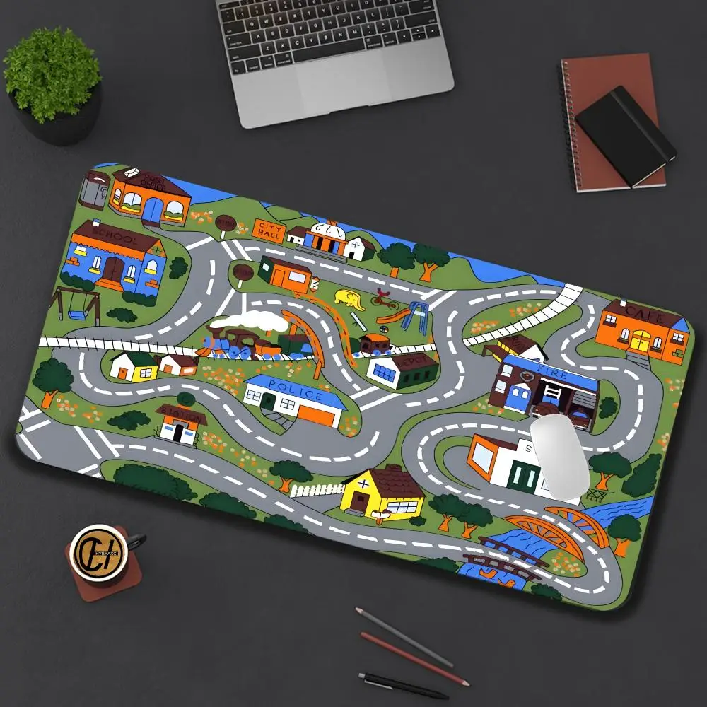 City Map Mouse Pads Large Gaming Mouse Pad HD Print Waterproof XXL Desk Mat For PC Laptop Non-Slip Desk Mat Carpet XAXC