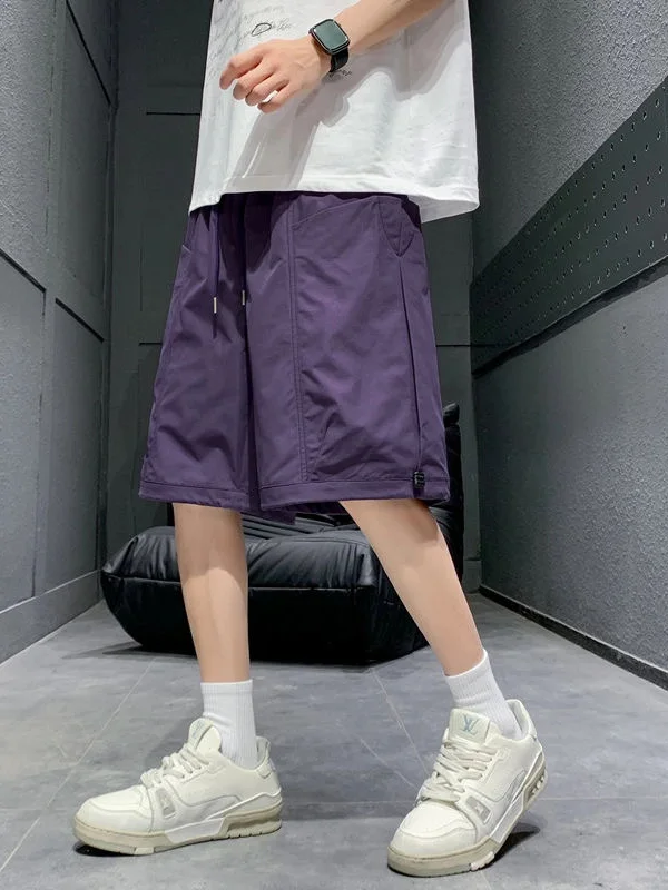 

Мужские повседневные спортивные шорты-бриджи с завязками, быстросохнущие, универсальные, свободного кроя, для пляжа, летние, модные, брендовые