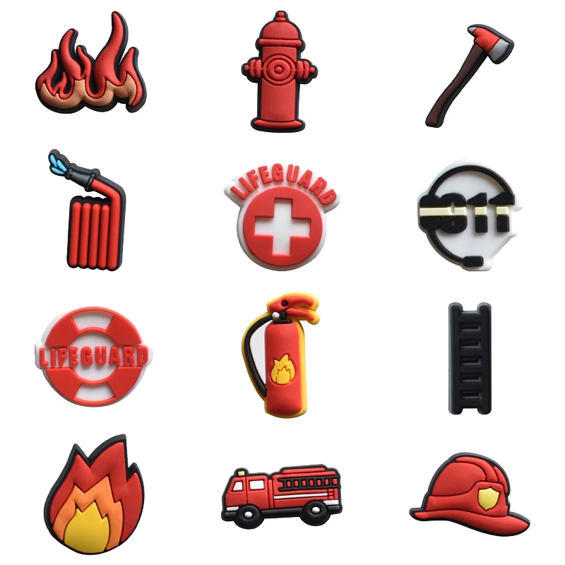 Fire Man Shoe Charms for Crocs Sandals Women Clogs Pins Men Badges Kids Jeans Boy Girls Decorations Buckle Shoes Accessories