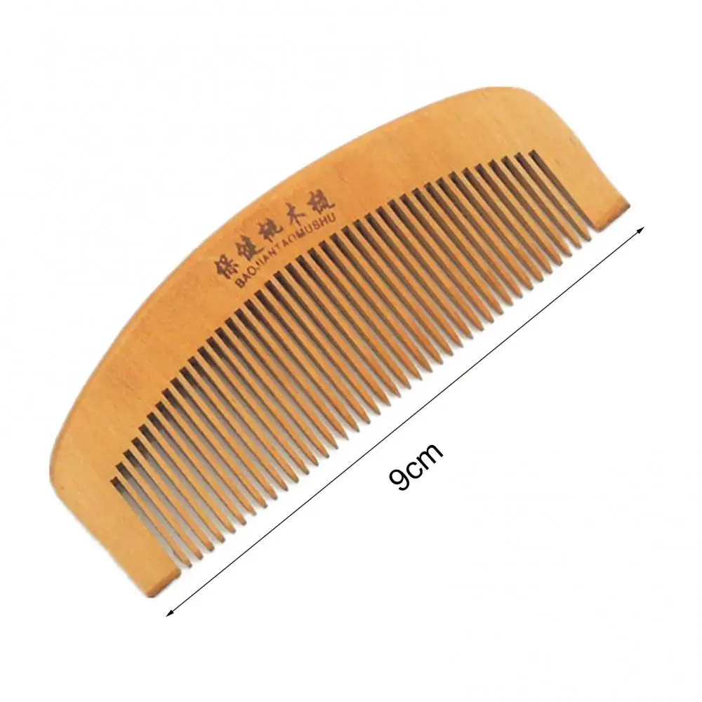 Peigne en bois de pêche naturel, soins de santé des cheveux, dents fermées, massage de la tête, barbe, accessoire de beauté, 1 pièce