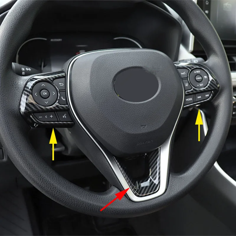 Steering Wheel Trims Stylish For Toyota RAV4 Corolla Cross Touring Suzuki Swace Carbon Fiber Accessories