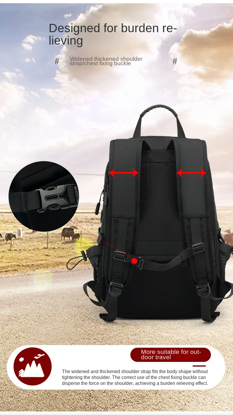 50/60/80L Unisex Männer Outdoor Rucksack USB Große Kapazität Reise Pack Sport Trekking Rucksack Wandern Camping Rucksack für Männer – Detail 15