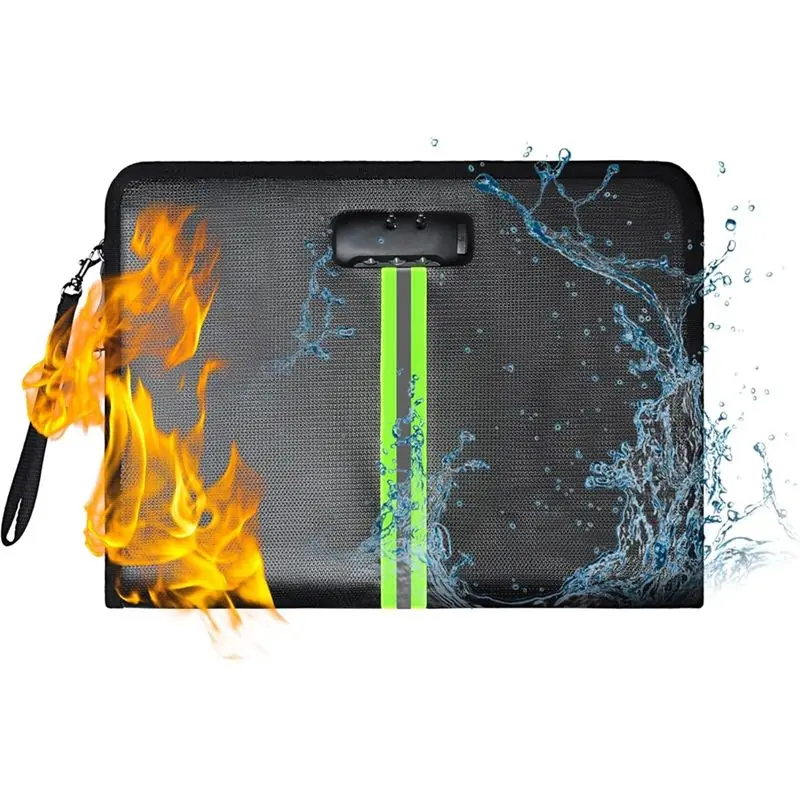 Reliable-Document Organizer For Home, Fireproof Document Bag, 5200℉ Fireproof Document Box With Lock, Handle And Zipper, For Cas