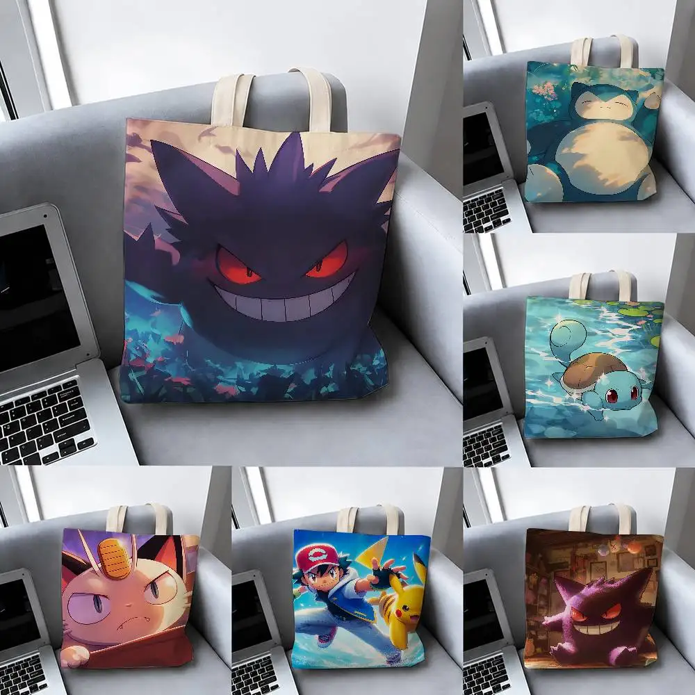 bolsas-de-armazenamento-pokemon-pikachu-e-eevee-bolsa-de-ombro-para-viagem-verao-praia-sacola-reutilizavel-para-compras-arte-de-anime